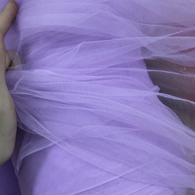 Vải phi bóng màu tím nhạt hoa cà 1mx khổ rộng 1,5m chất khô phồng của Vải rẻ HB shop