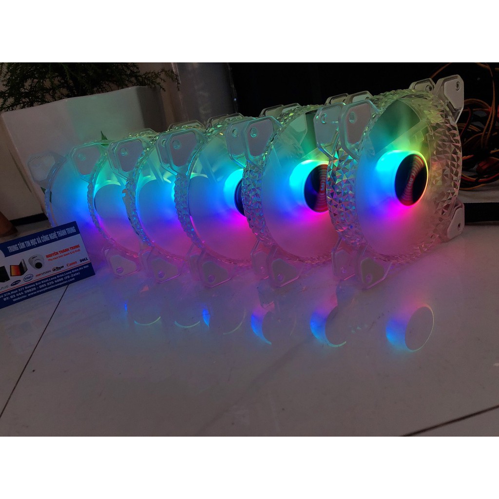 Quạt CoolMoon D1, Led RGB 12cm, 6 pin, 1200rpm, đồng bộ hub CoolMoon.