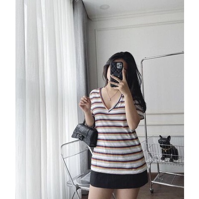 Combo 3 áo thun cổ v túi zip xanh so hót