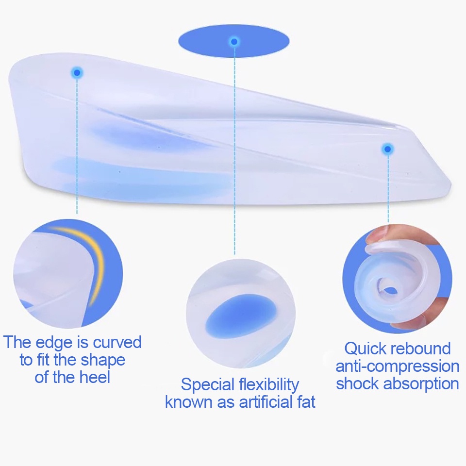 Cặp Đế Lót Giày Bằng Silicone Trong Suốt Chống Sốc Chống Trượt Hấp Thụ Sốc