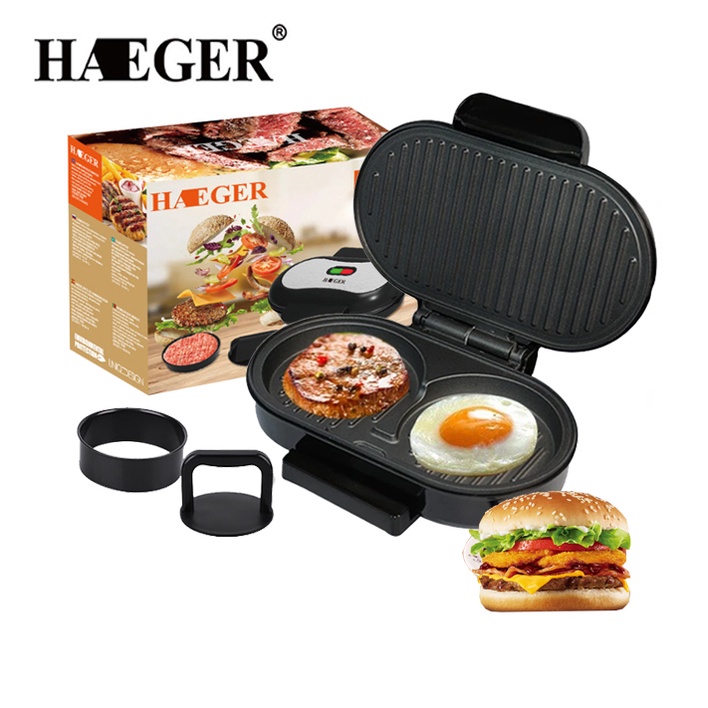 Máy nướng thịt làm bánh mì hamburger, nướng bò bít tết HAEGER HG-245 [BH 12 Tháng]