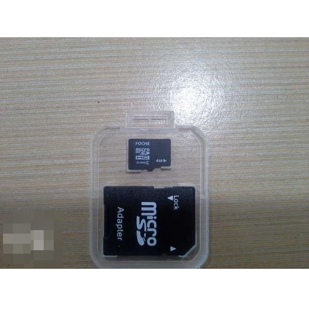 Combo Thẻ nhớ Micro SD 4GB Class 6 Adapter Reader Hộp nhựa