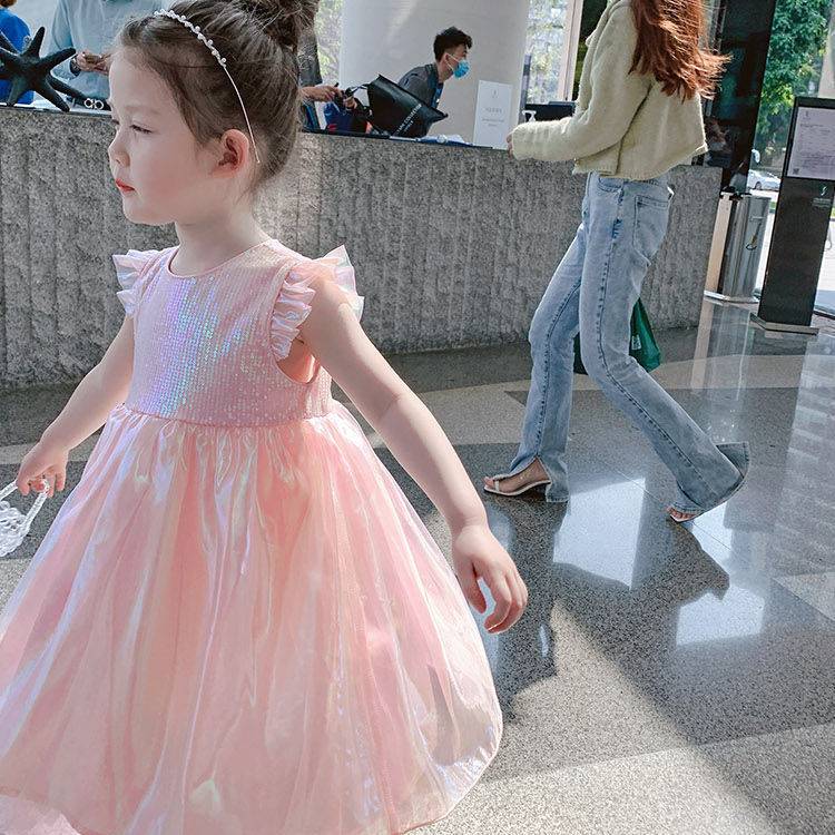Đầm Tay Ngắn Phong Cách Hàn Quốc Thời Trang Hè 2021 Cho Bé Gái
