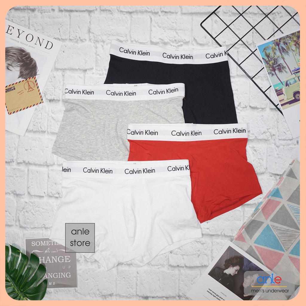 Set 3 Quần sịp nam Boxer Cotton thiên nhiên Cao cấp Thông hơi thấm hút