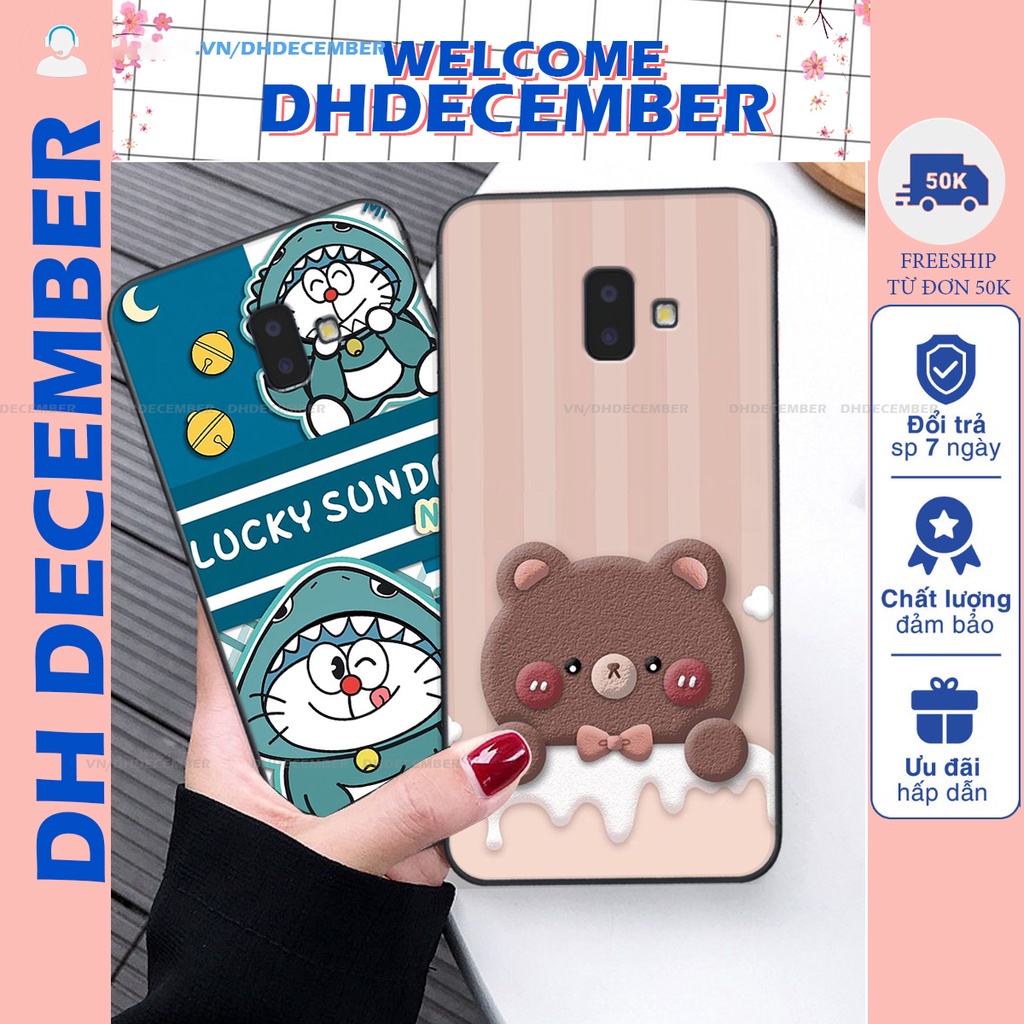 Ốp lưng Samsung Galaxy J6 PLUS in hình gấu K@ws, gấu nâu, dor@emon RẺ- ĐẸP- BỀN