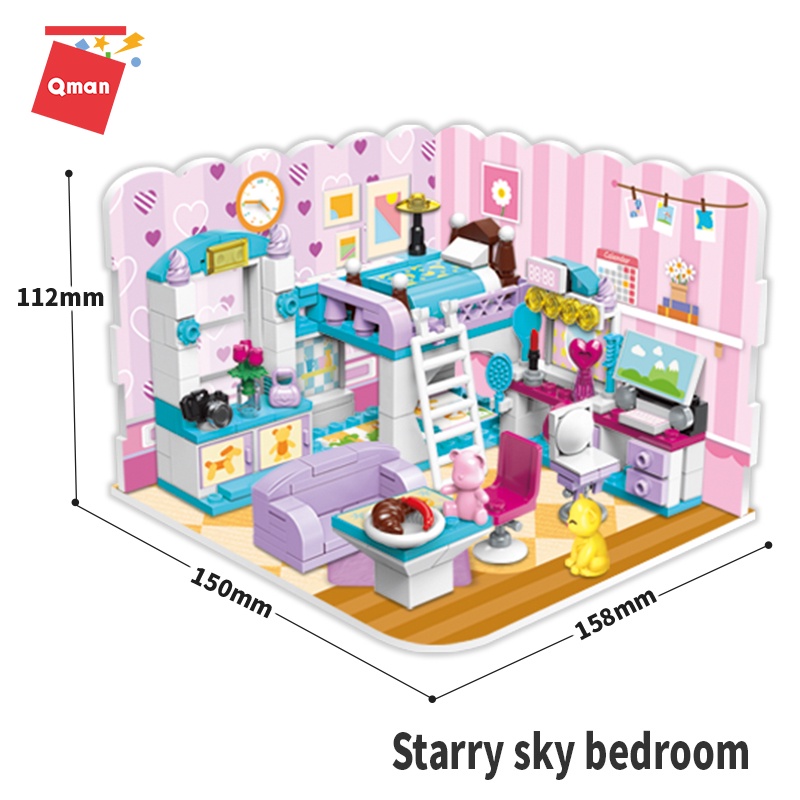 Đồ chơi lắp ghép  Phòng của bé gái :LEGO – QMAN 4801 gồm 194 chi tiết kèm sách hướng dẫn