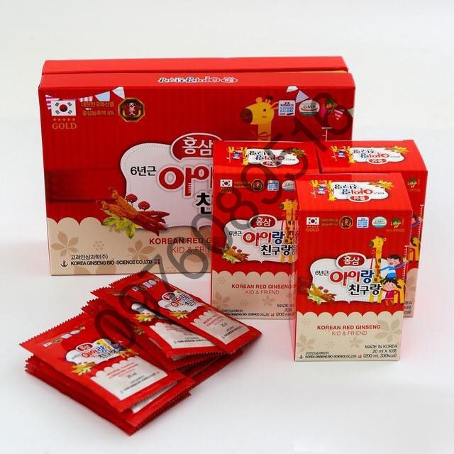 Nước Hồng Sâm Trẻ Em Baby Hươu Cao Cổ Hàn Quốc, Hộp 30 gói