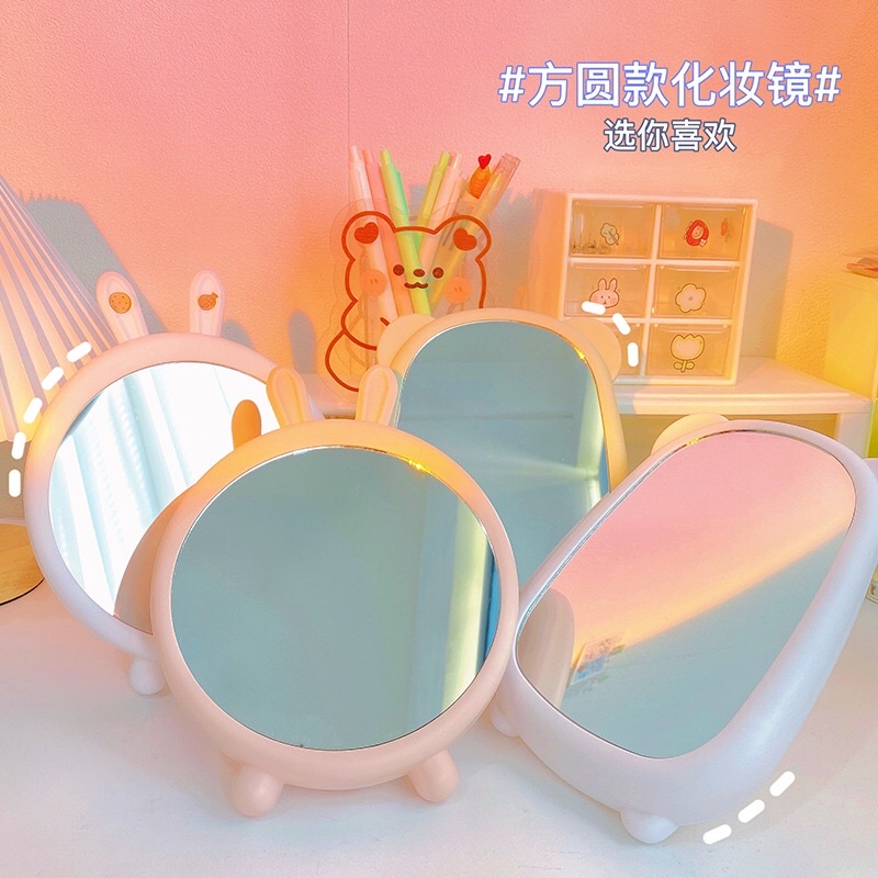 Gương để bàn tai gấu thỏ siêu xinh tiện lợi