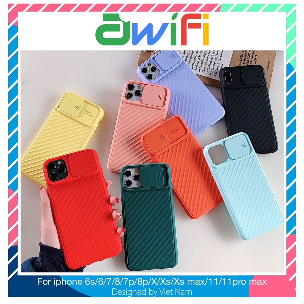 Ốp lưng iphone nắp trượt camera 5/5s/6/6plus/6s/6splus/7/7plus/8/8plus/x/xr/xs/11/12/pro/max/plus/promax - Awifi Case