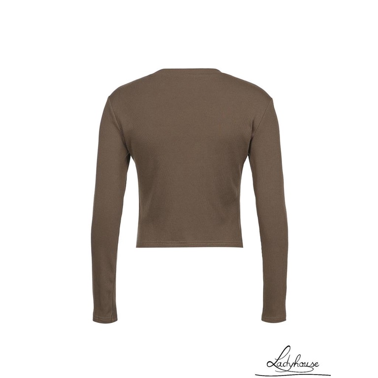 Áo Thun Tay Dài Cổ Tròn In Họa Tiết Vintage Dành Cho Nữ