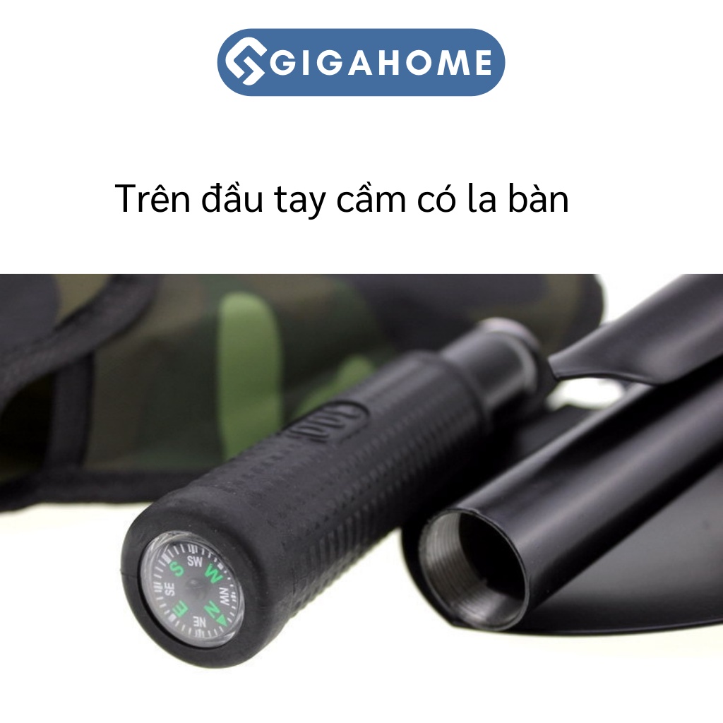 Bộ Cuốc, Xẻng Làm Vườn Kèm La Bàn Xếp Gọn GIGAHOME Đa Năng, Kèm Túi 8325