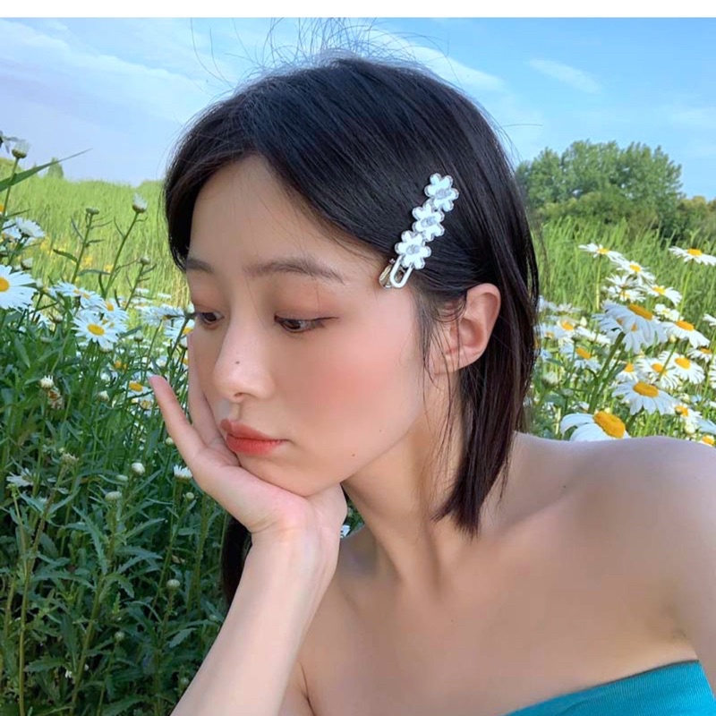 Kẹp tóc tim hoa cute