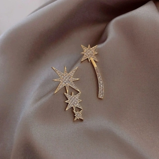 Fashion star-shaped asymmetrical long earrings
