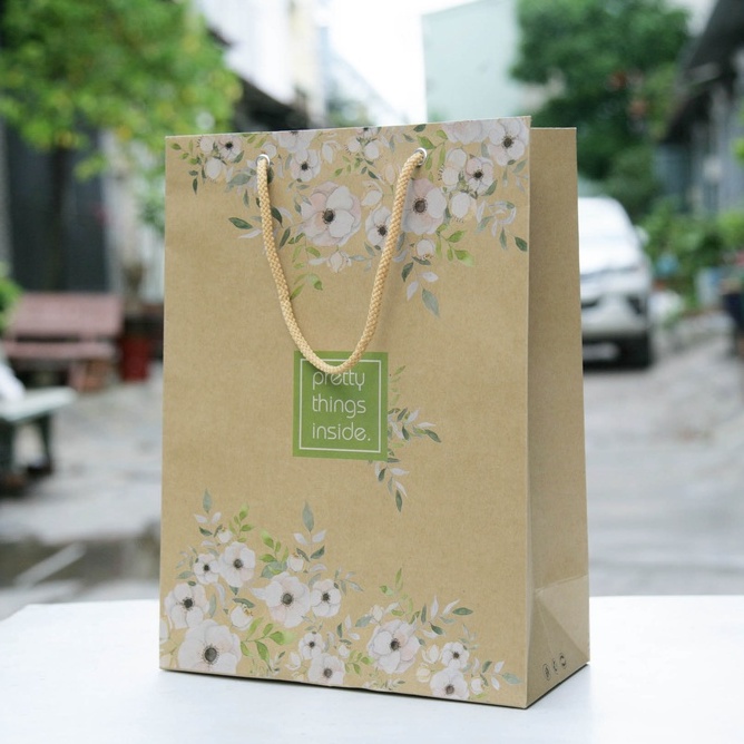 25 cái - Túi giấy kraft thời trang hộp quà biếu hộp bánh kẹo đựng quà tặng thực phẩm= Mẫu số 22