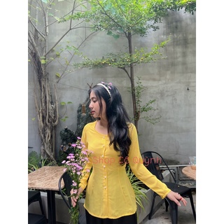 ÁO BÀ BA CỔ TIM MÀU TRƠN ( ÁO LẺ KHÔNG KÈM QUẦN )