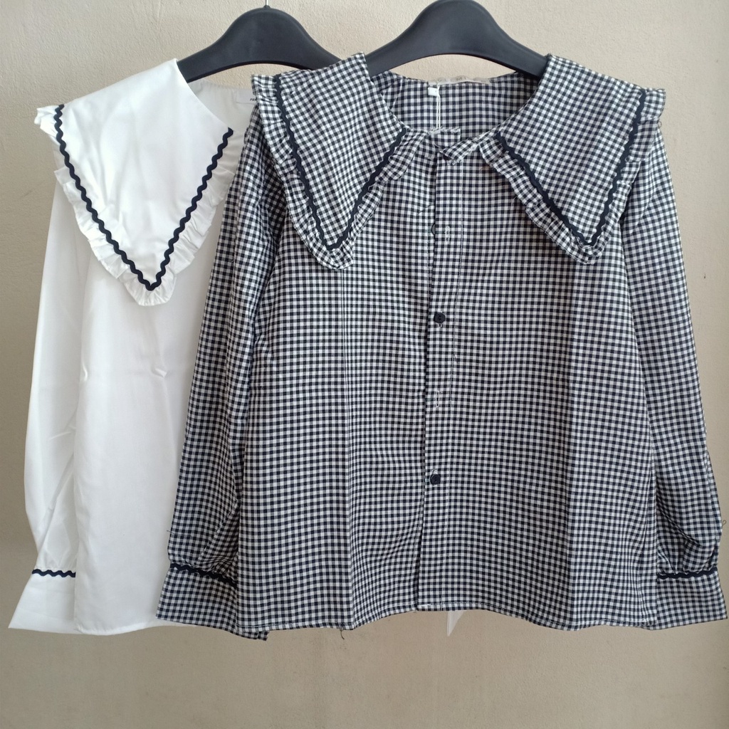 Áo sơ mi nữ cổ bèo , áo babydoll tay bèo hàng QCCC loại 1 A00013 kaca 1hittop