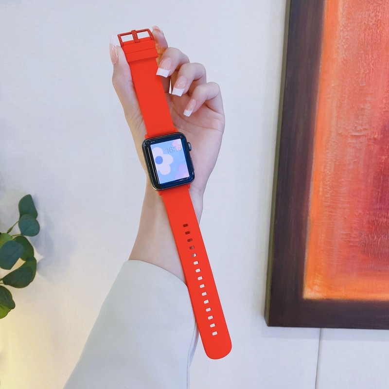 Dây Đeo Silicone Màu Kẹo Cho Đồng Hồ Thông Minh Apple Watch Series SE 7 6 5 4 3 2 45 41 MM 40mm 44mm 38mm 42mm