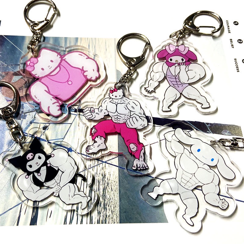 Móc Khóa Nhựa Acrylic Hình Chú Chó Macho Kuromi Cinnamon Đáng Yêu