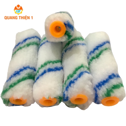 Cán ru lô Việt Mỹ 4 tấc và bông lăn sơn 2 sọc xanh 10cm