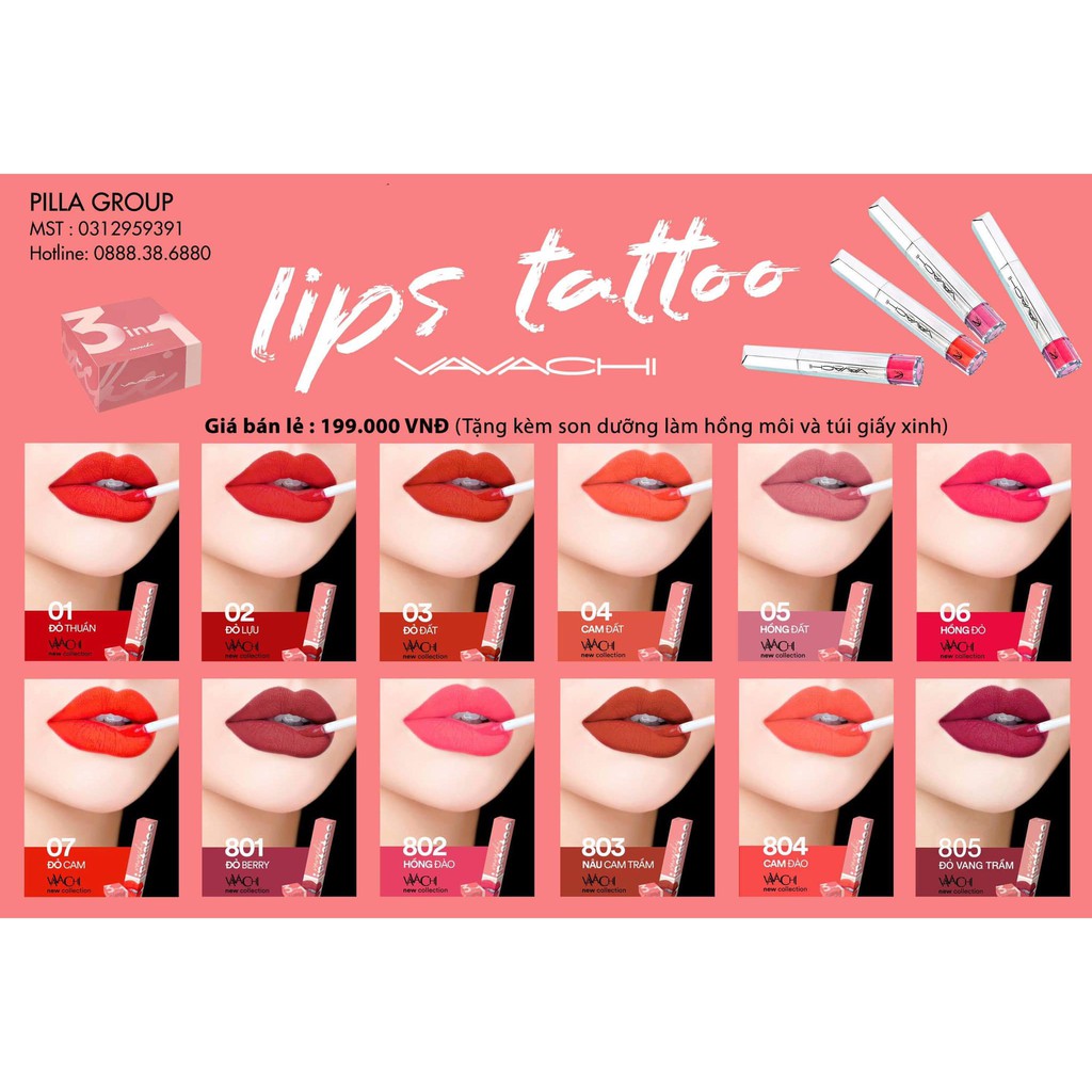 Son kem lì lâu trôi kháng nước Vavachi, Đảm bảo lì mịn và không khô môi | BigBuy360 - bigbuy360.vn