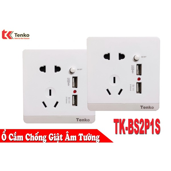 Ổ Cắm Điện Chống Giật 2 Cổng USB TK-TT-A-48