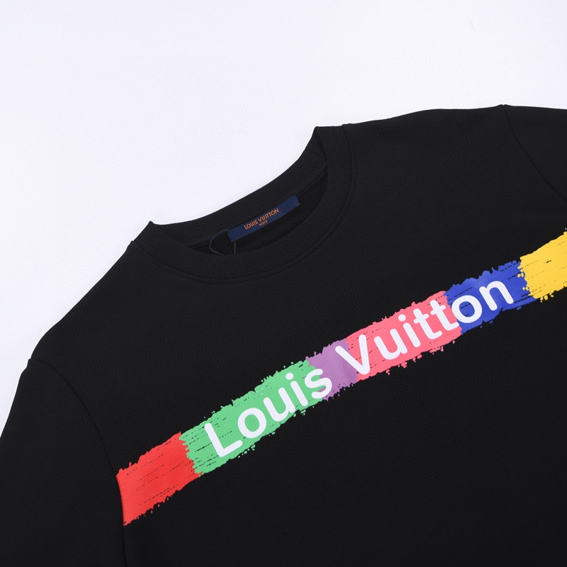 Mới LV LouisVuitton Unisex Nam Nữ Thời Trang Thu Đông Dài Tay Áo Thời Trang Quần Áo Cổ Tròn Top Quần Áo