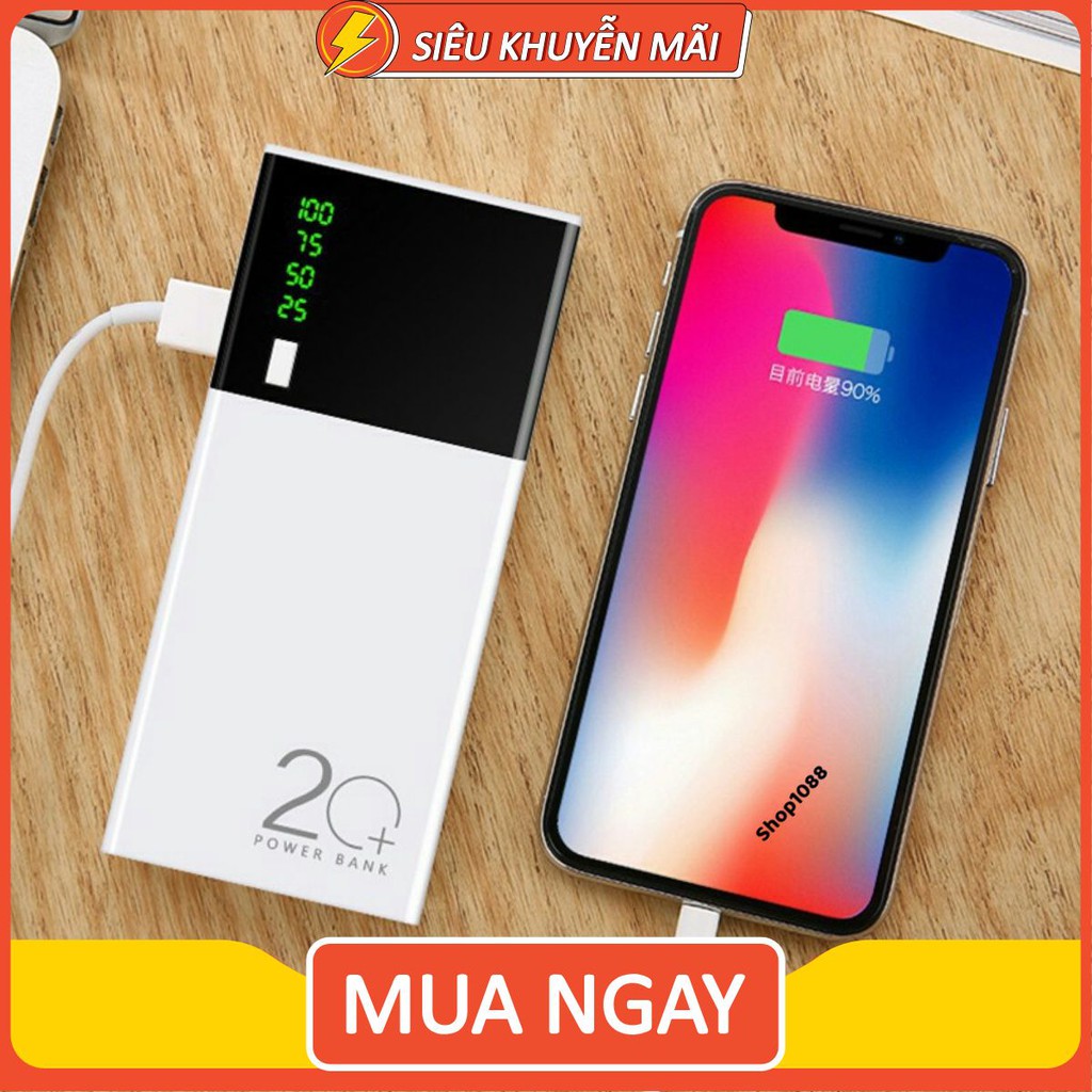 sạc pin dự phòng samsung pin 5 lõi có đèn pin và hiển thị % pin
