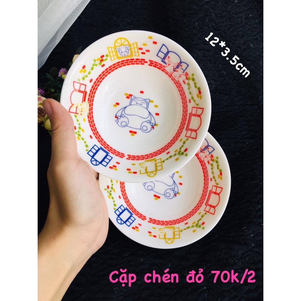GỐM NHẬT - CHÉN ĂN DẶM CHO BÉ DỄ THƯƠNG HÌNH PIKACHU