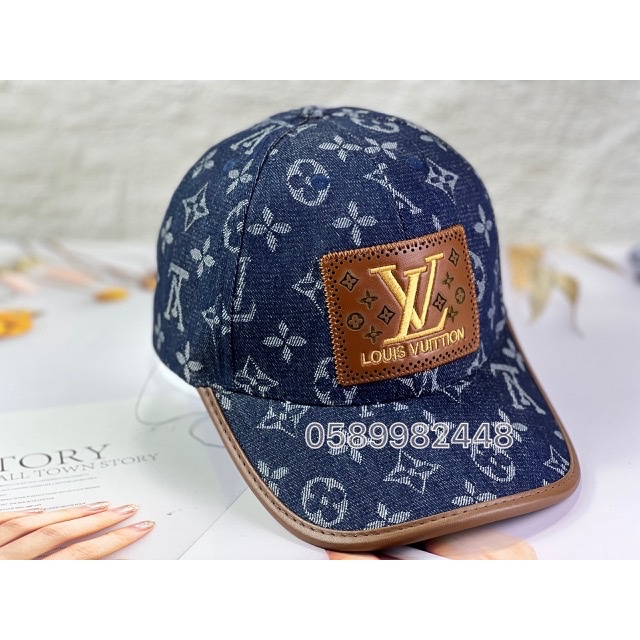Nón kết lưỡi trai vải JEANS phối da logo nâu v.l.l cao cấp vải dày from chuẩn (Siêu rẻ 1996)