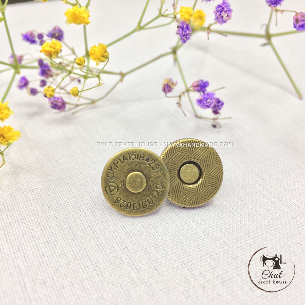 Cúc nam châm đồng loại đẹp (nút túi ví - sổ da)