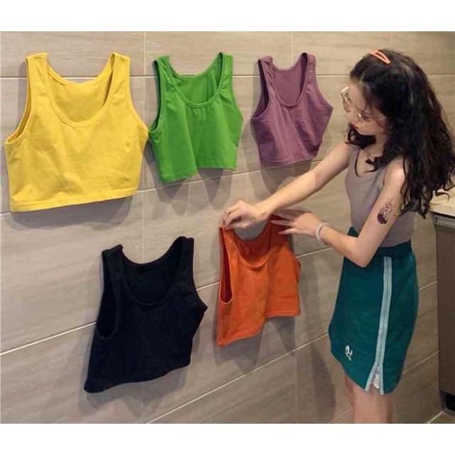 Áo croptop thun nữ / Áo thun croptop nữ 3 lỗ nhiều màu siêu hot AT18 | BigBuy360 - bigbuy360.vn