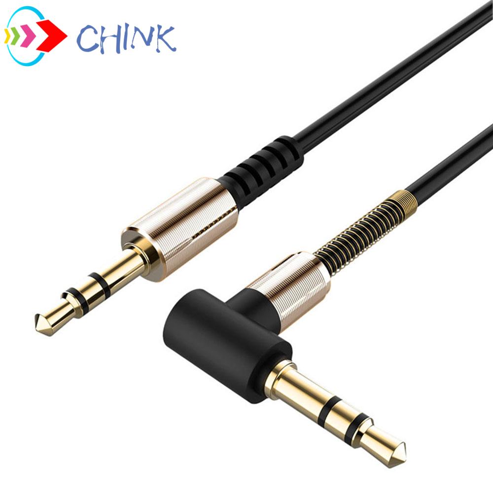 Cáp Âm Thanh Bện Nylon 90 Độ Cổng 3.5mm Cho Xe Hơi