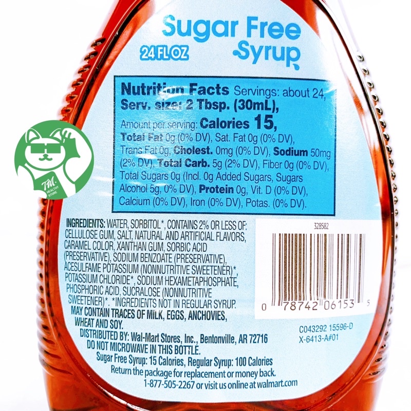 [Siro không đường] ăn kiêng Sugar Free Syrup 710ml GREAT VALUE diet/eatclean/lowcarb/keto