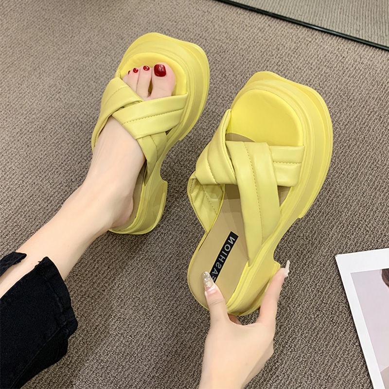 Dép Sandal Đi Biển Đế Dày Mũi Vuông Thời Trang Mùa Hè
