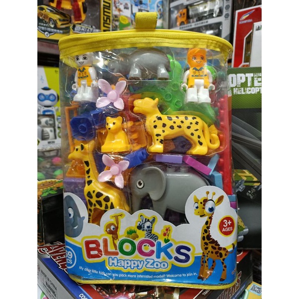6640 Bộ đồ chơi xếp hình Sở thú BLOCKS Happy Zoo gồm 69 chi tiết