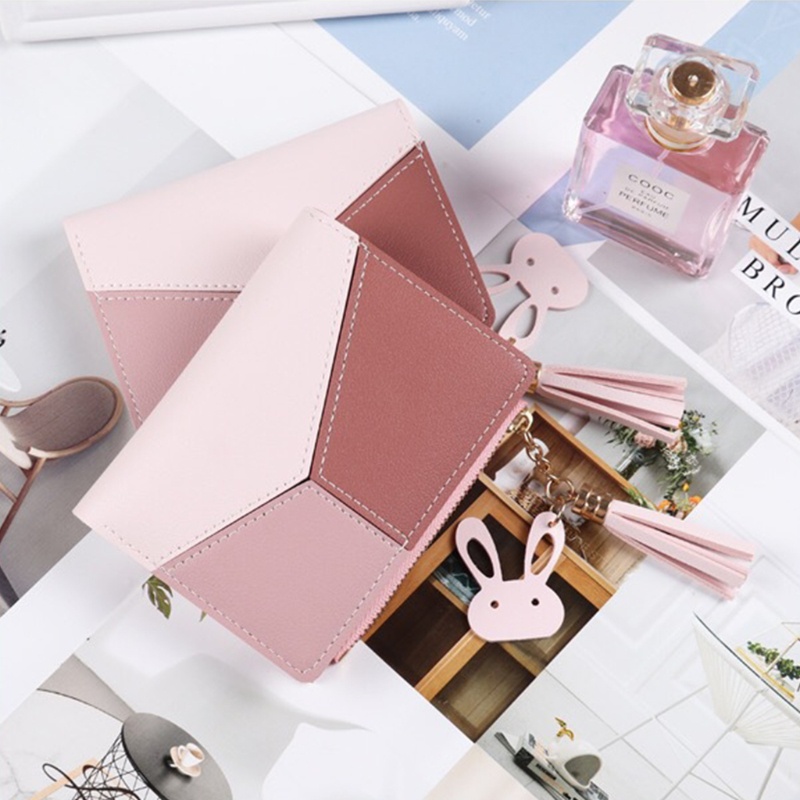 Ốp Điện Thoại Da PU Dạng Ví Ngắn Có Khóa Kéo Và Tua Rua Cho Nữ