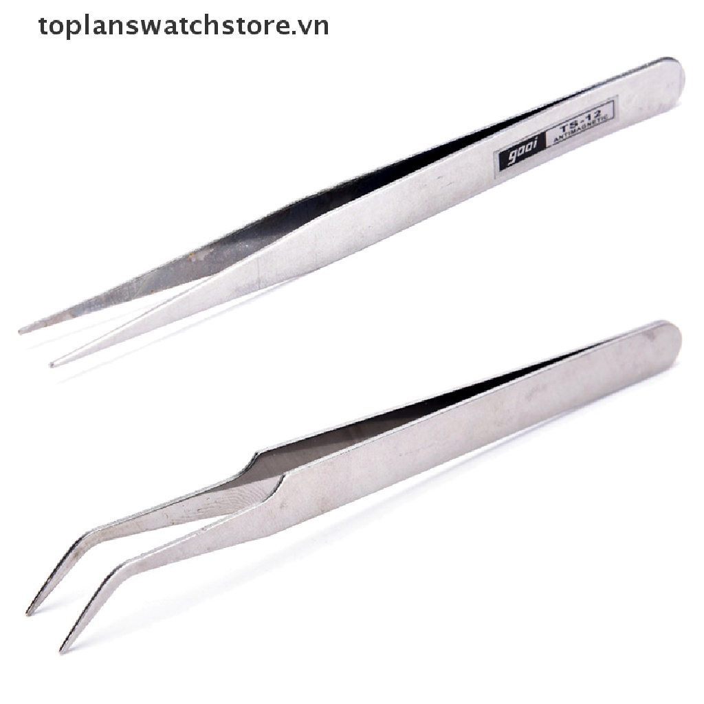 Set 2 Dụng Cụ Trang Trí Móng Tay Bằng Thép Không Gỉ Đính Đá Quý Nhân Tạo