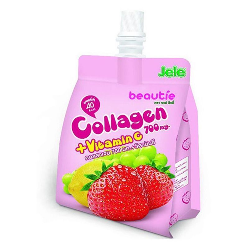 Nước Ép Trái Cây Thạch Jele Beautie Dâu Collagen và Vitamin C 150g