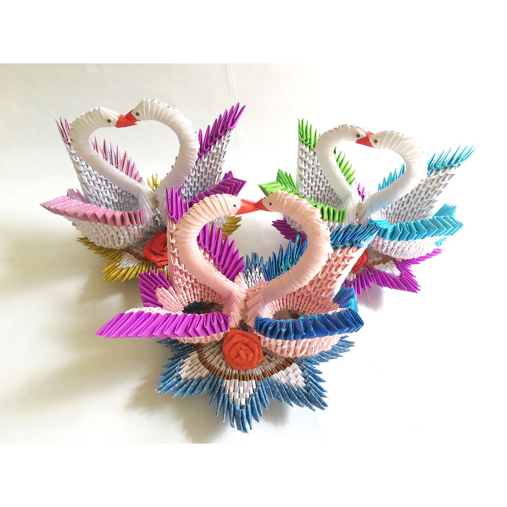 Thiên nga xếp giấy Origami 3D (C19-R18)