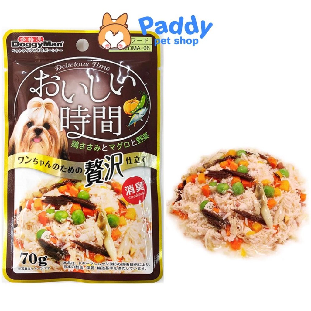 Pate DoggyMan Cho Chó Vị Bò, Cá & Rau Củ Tươi 70g (Nhập khẩu Nhật Bản)