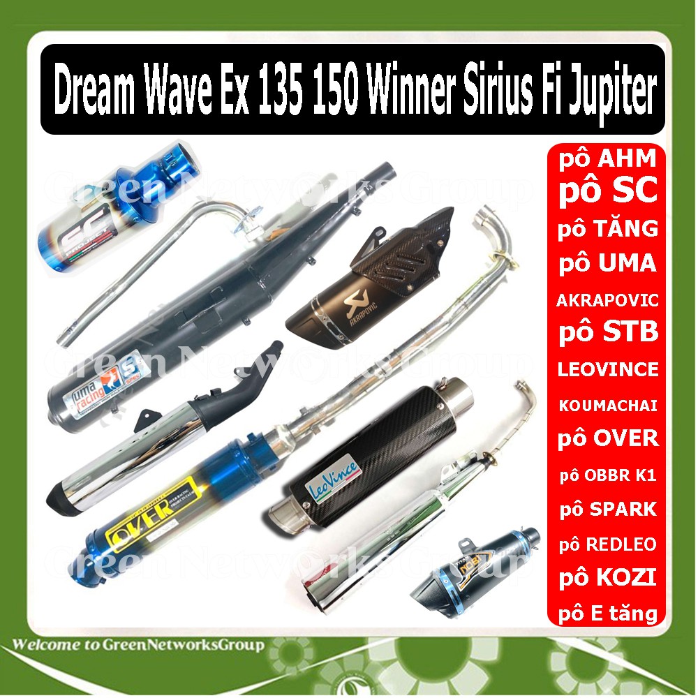 Pô xe máy AHM SPARK UMA full cổ pô nhiều loại xe Winner Exciter Dream Wave SI JU