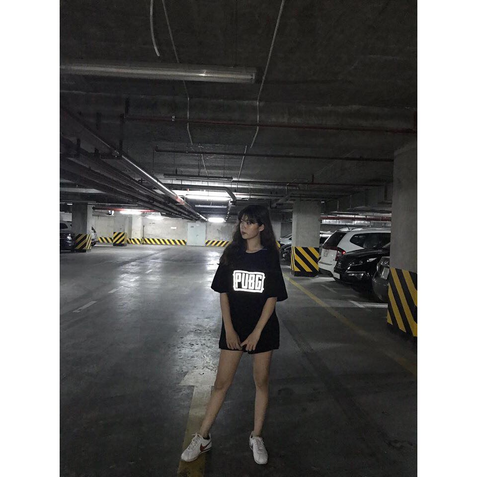 Áo thun cotton unisex tay lỡ in phản quang in PUBG - ATPQ
