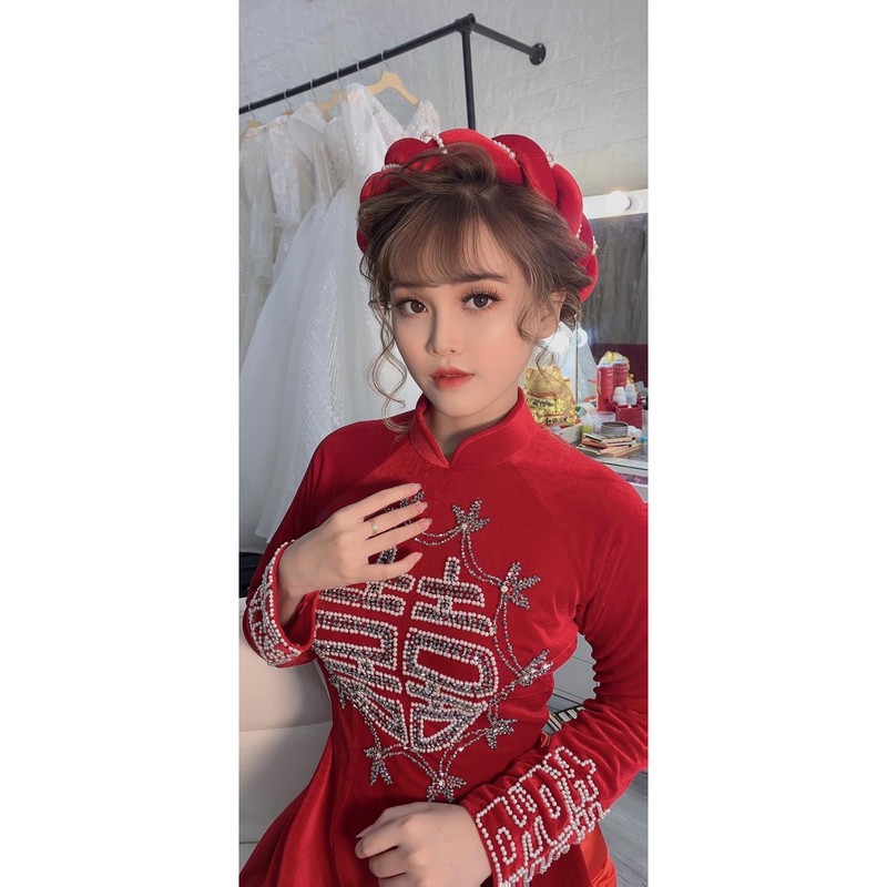 ÁO DÀI NHUNG KẾT CHỮ HỶ CHO CẶP DÂU RỂ