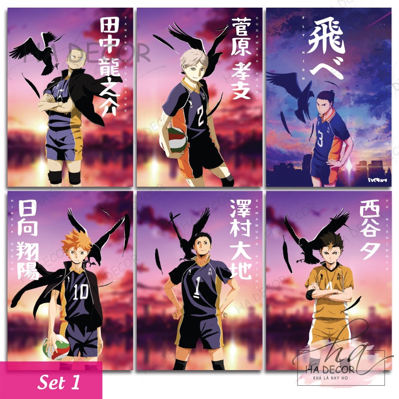 Combo 6 Tranh Poster Anime Haikyuu - Vua Bóng Chuyền  Áp phích anime manga trang trí phòng