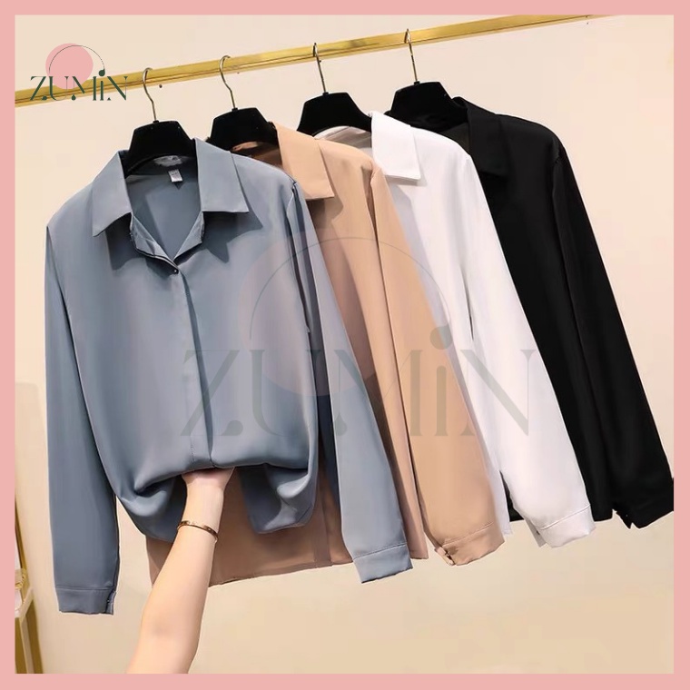 Áo sơ mi nữ công sở thời trang, áo sơ mi nữ đi học đi làm 4 màu trẻ trung | BigBuy360 - bigbuy360.vn