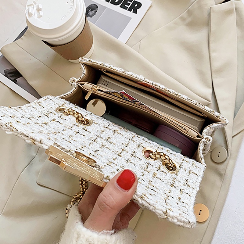 Túi Đeo Chéo Vai Bằng Len Thời Trang Sành Điệu Cho Nữ