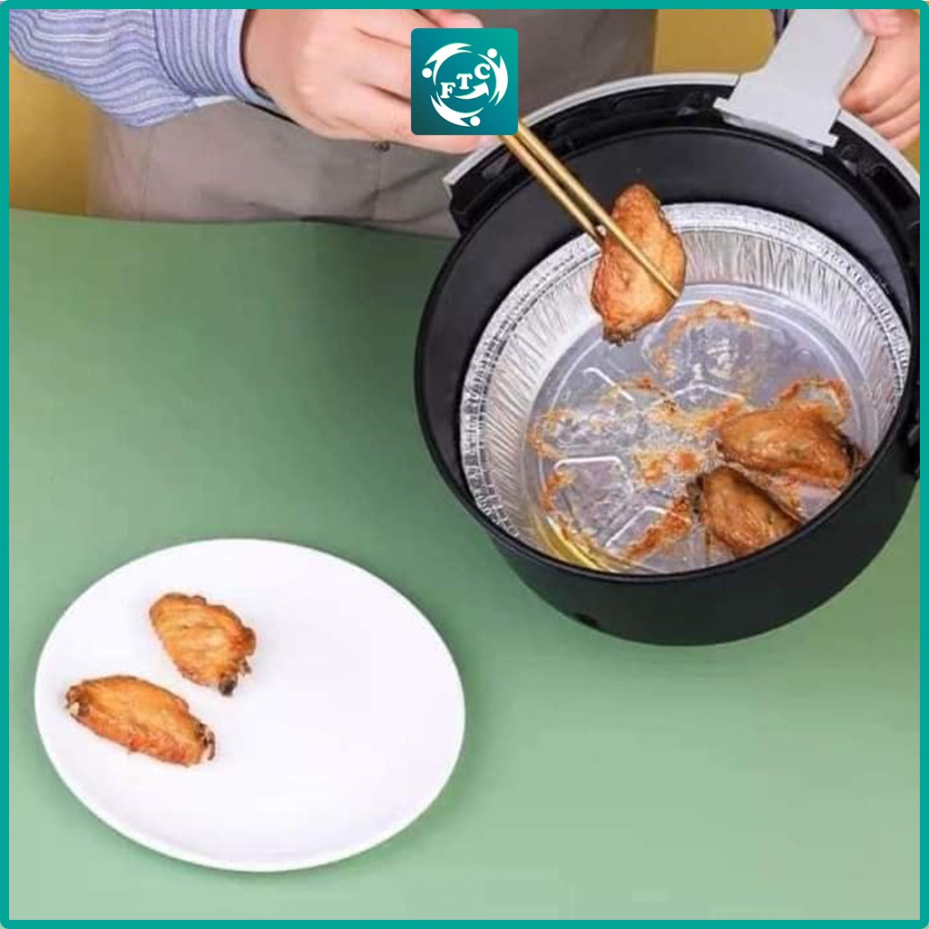 Set 10 khay nhôm Ftc khay giấy bạc lót nồi chiên không dầu cực tiện lợi