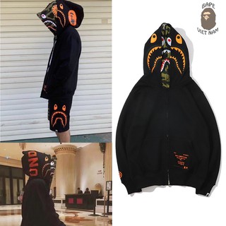 [Ảnh thật + FREESHIP] Jacket Bape Shark x Undefeated 2 mũ fullzip , Áo khoác Hoodie Bape Cá Ngáo