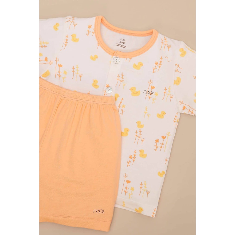 Bộ Quần Áo Cộc Cài Thẳng Nous Pettit Cam Đào - Quần Áo Bé Gái, Bé Trai (Size 6-9 Tháng, 9-1