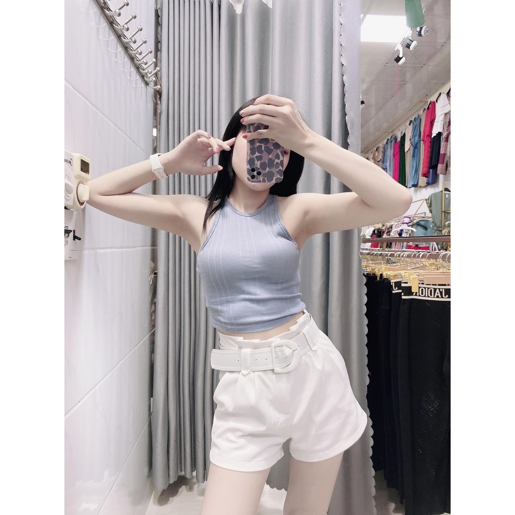 ⭐️Xả Hàng⭐️ Áo Croptop nữ chất cotton, áo ba lỗ cộc tay nữ vải co giãn 4 chiều.